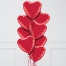 A Dozen Red Hearts Inflated Foil Balloons