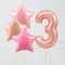 Rose Gold Birthday Set Foil Balloons (one number)