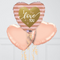 Rose Gold Hearts Valentine's Day Inflated Foil Balloons