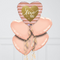 Rose Gold Hearts Valentine's Day Inflated Foil Balloons