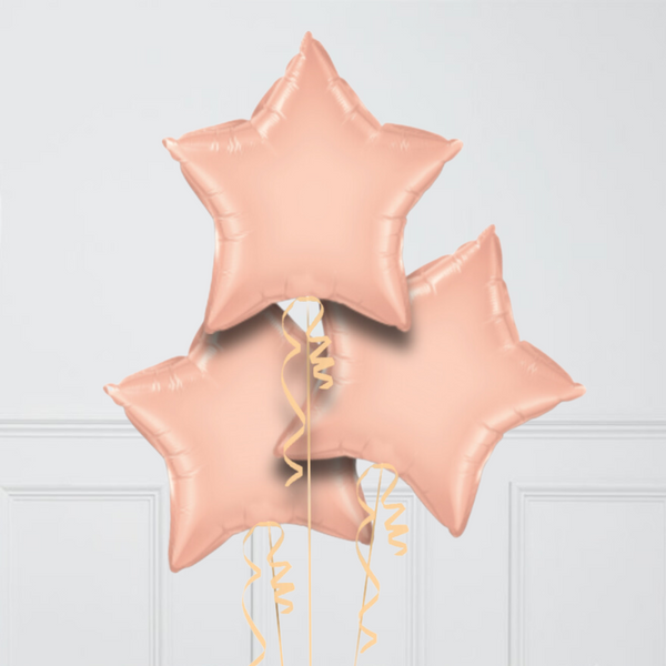 Rose Gold Pastel Stars Inflated Foil Bunch