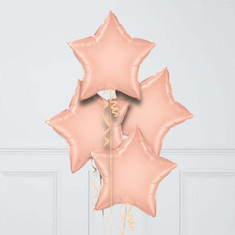 Rose Gold Pastel Stars Inflated Foil Bunch