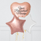 Rose Gold Personalised Heart Inflated Foil Balloon Bunch