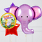 Safari Rainbow Elephant Birthday Inflated Balloon Package