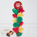 Santa Stop Here for Christmas Foil Balloon Bunch