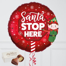 Santa Stop Here for Christmas Foil Balloon Bunch