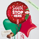 Santa Stop Here for Christmas Foil Balloon Bunch