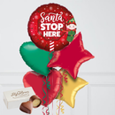 Santa Stop Here for Christmas Foil Balloon Bunch