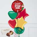 Santa Stop Here for Christmas Foil Balloon Bunch
