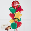 Santa Stop Here for Christmas Foil Balloon Bunch
