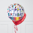 Shining Happy Birthday Inflated Foil Balloon Bunch