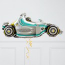 Silver Racing Car Inflated Balloon Package
