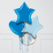 Sky Blue Stars Inflated Foil Balloon Bunch