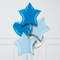 Sky Blue Stars Inflated Foil Balloon Bunch