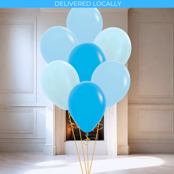 Sky Blue Helium Latex Balloon Bunch