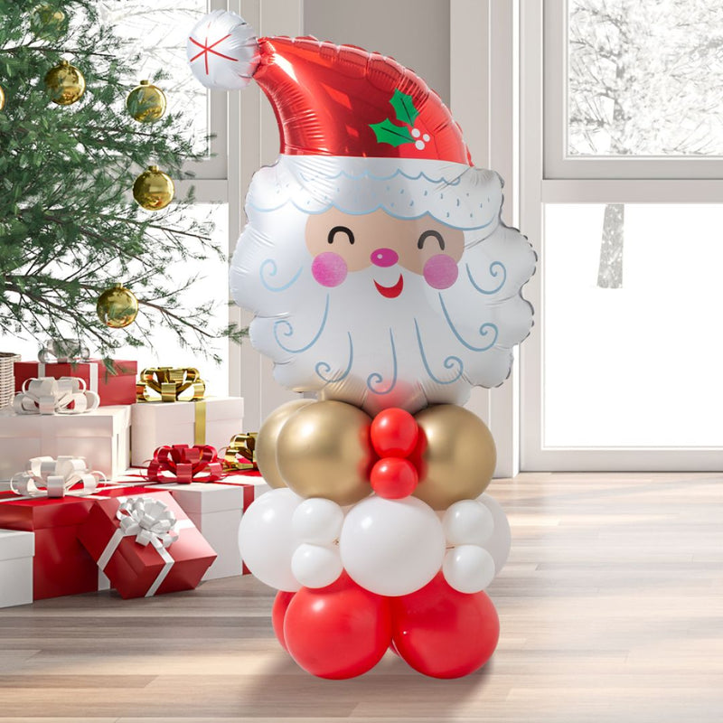 Smiley Santa Christmas Inflated Balloon Stack