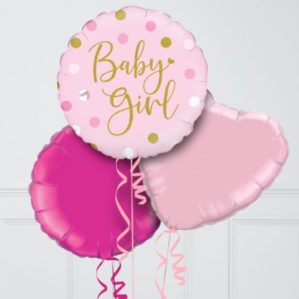Sparkling Baby Girl Inflated Foil Balloons