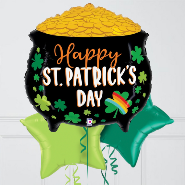 St. Patrick's Day Lucky Pot Inflated Foil Balloon Bunch