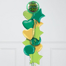 St Patrick's Day Clover Inflated Foil Balloon Bunch