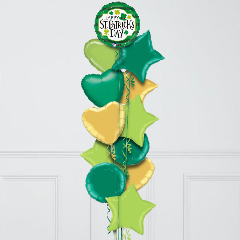 St Patrick's Day Hat Inflated Foil Balloon Bunch