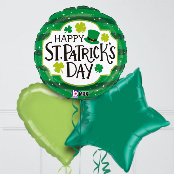 St Patrick's Day Hat Inflated Foil Balloon Bunch