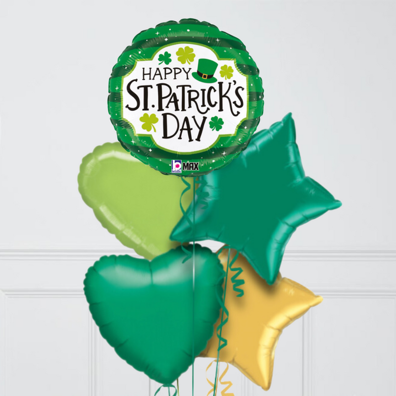 St Patrick's Day Hat Inflated Foil Balloon Bunch