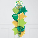 St Patrick's Day Shamrock Inflated Foil Balloon Bunch