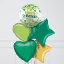 St Patrick's Day Shamrock Inflated Foil Balloon Bunch