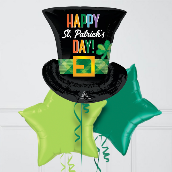 St. Patrick's Day Hat Inflated Foil Balloon Bunch