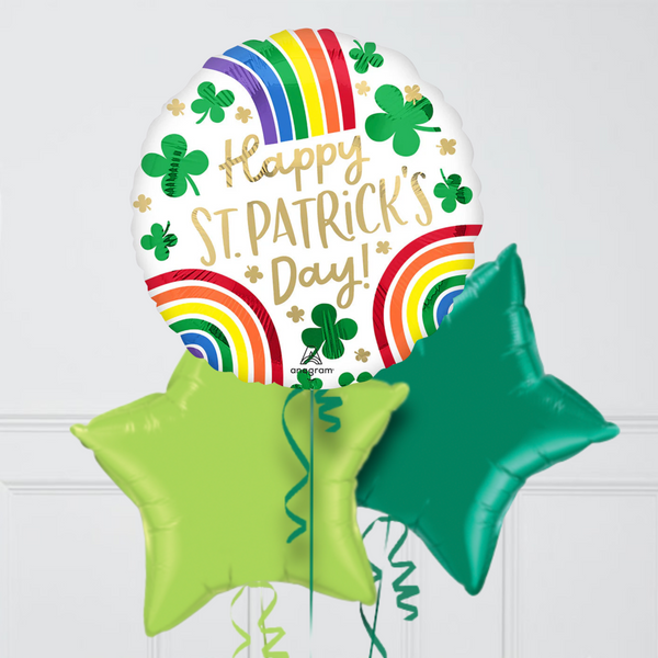 St Patrick's Day Rainbows Inflated Foil Balloon Bunch