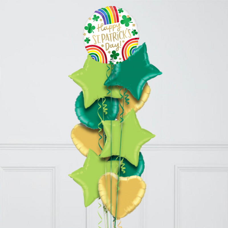 St Patrick's Day Rainbows Inflated Foil Balloon Bunch