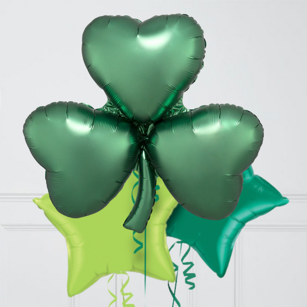 St. Patrick's Day Shamrock Inflated Foil Balloon Bunch