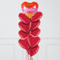 Striped Happy Valentine's Day Hearts Inflated Foil Balloon Bunch