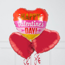 Striped Happy Valentine's Day Hearts Inflated Foil Balloon Bunch