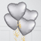 Stylish Silver Hearts Inflated Foil Balloon Bunch