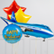 Blue Aerplane Inflated Balloon Package