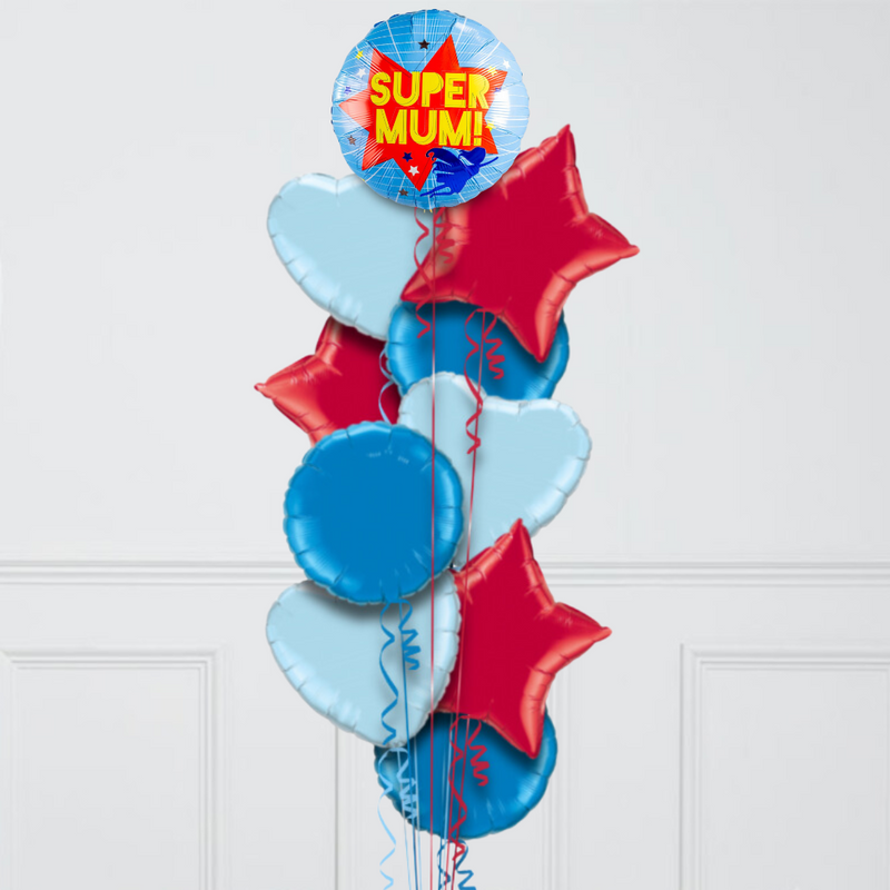 Super Mum Mother's Day Inflated Foil Balloon Bunch