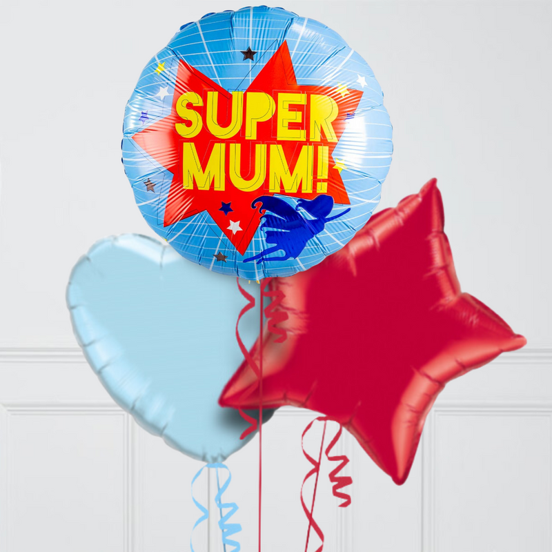 Super Mum Mother's Day Inflated Foil Balloon Bunch