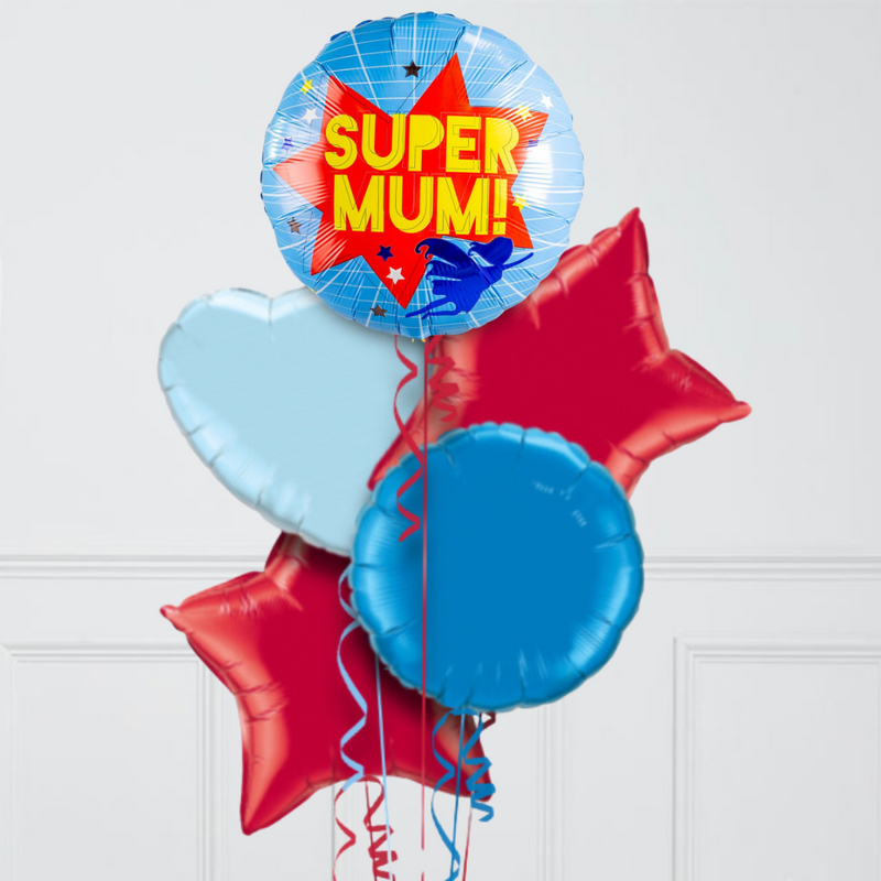 Super Mum Mother's Day Inflated Foil Balloon Bunch