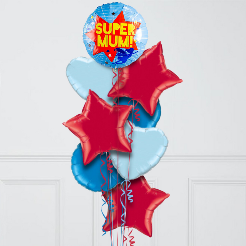 Super Mum Mother's Day Inflated Foil Balloon Bunch