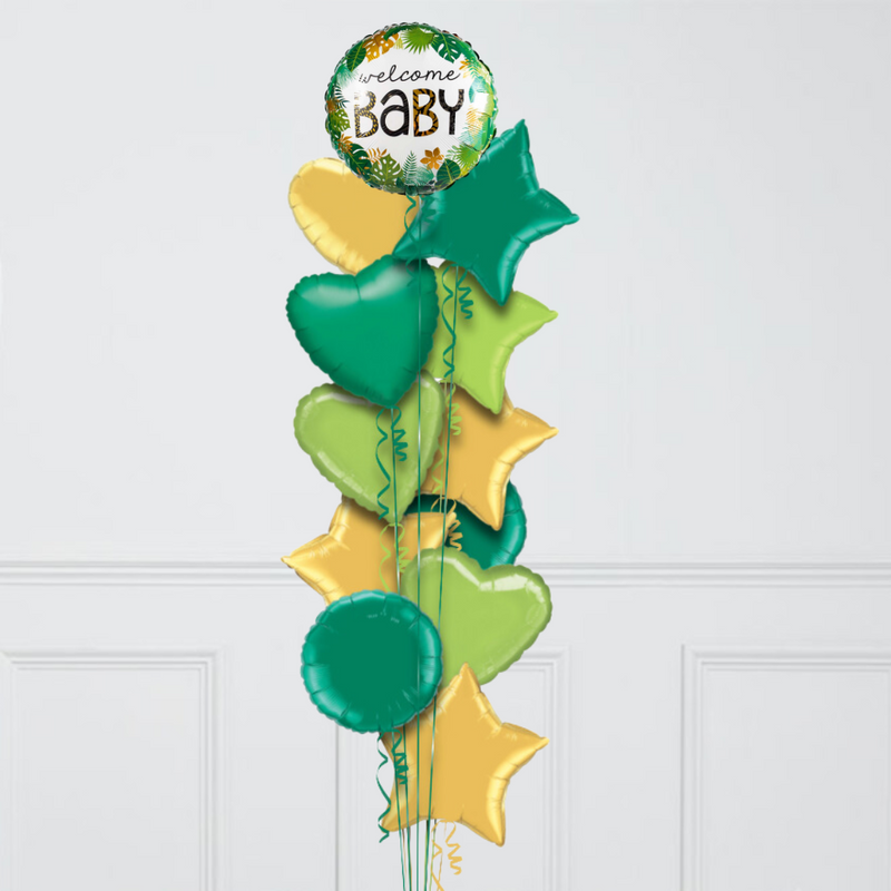 Sweet Safari New Baby Inflated Foil Balloon Bunch