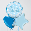 Sweet Christening Boy Blue Foil Balloon Bouquet