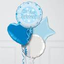Sweet Christening Boy Blue Foil Balloon Bouquet