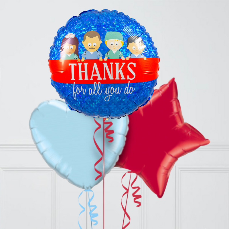 Thanks For All You Do Stars Inflated Foil Balloon Bunch
