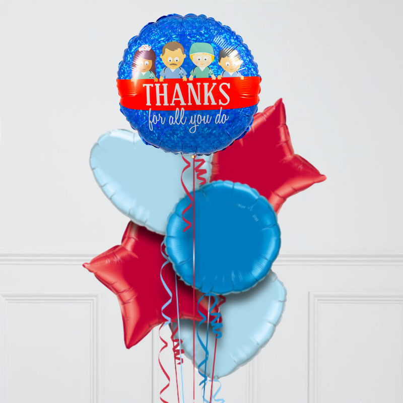 Thanks For All You Do Stars Inflated Foil Balloon Bunch