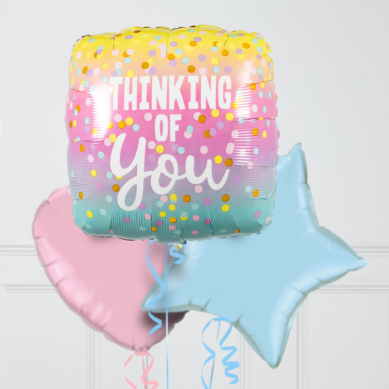 Thinking Of You Lavender Heart Inflated Foil Balloon Bunch