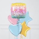 Thinking Of You Lavender Heart Inflated Foil Balloon Bunch