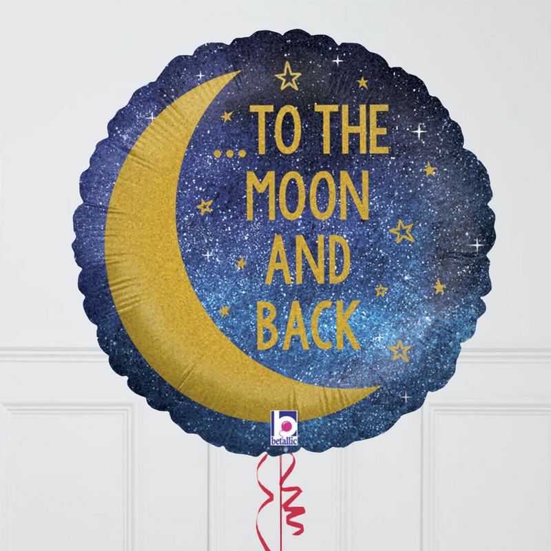 To the Moon and Back Inflated Foil Balloon Bunch