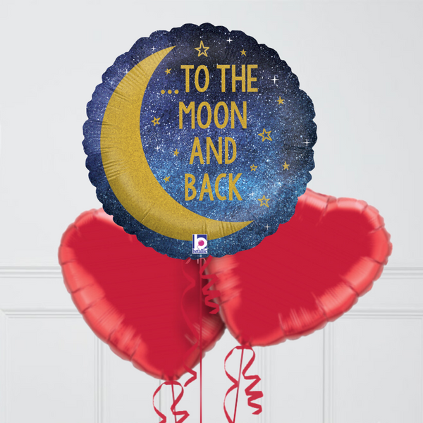 To the Moon and Back Inflated Foil Balloon Bunch