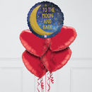 To the Moon and Back Inflated Foil Balloon Bunch